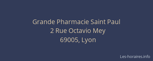 Grande Pharmacie Saint Paul