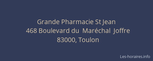Grande Pharmacie St Jean