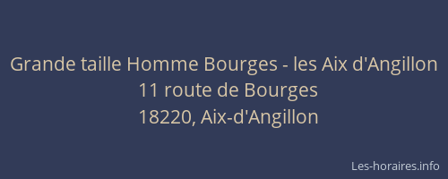 Grande taille Homme Bourges - les Aix d'Angillon