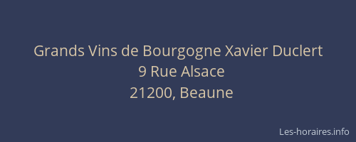 Grands Vins de Bourgogne Xavier Duclert