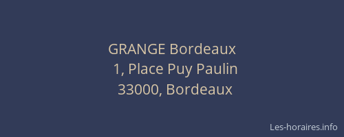 GRANGE Bordeaux