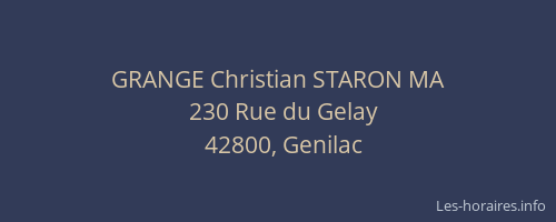 GRANGE Christian STARON MA