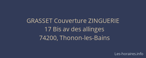 GRASSET Couverture ZINGUERIE