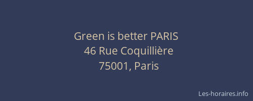 Green is better PARIS