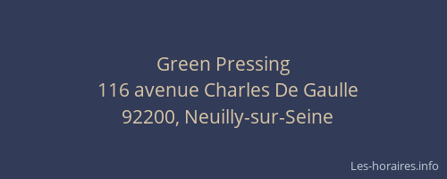 Green Pressing