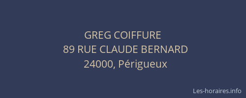 GREG COIFFURE