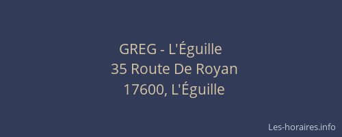 GREG - L'&Eacute;guille