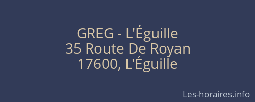GREG - L'Éguille