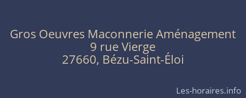 Gros Oeuvres Maconnerie Aménagement