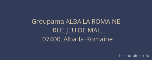 Groupama ALBA LA ROMAINE