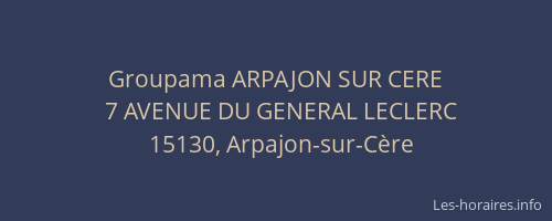Groupama ARPAJON SUR CERE