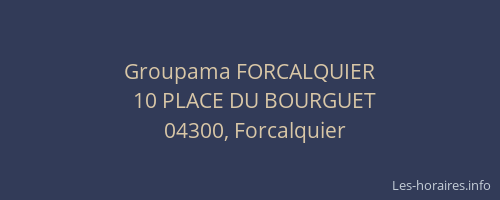 Groupama FORCALQUIER