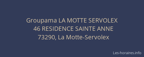Groupama LA MOTTE SERVOLEX