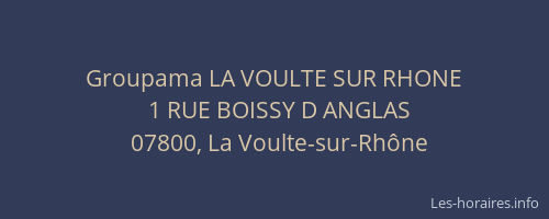 Groupama LA VOULTE SUR RHONE