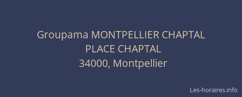 Groupama MONTPELLIER CHAPTAL