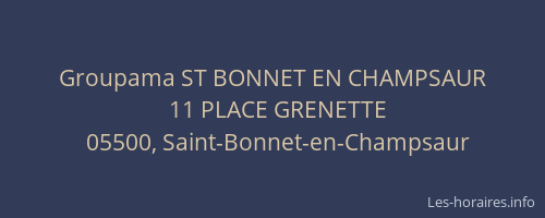 Groupama ST BONNET EN CHAMPSAUR