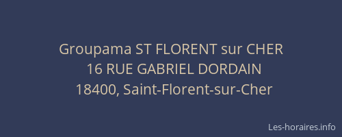 Groupama ST FLORENT sur CHER