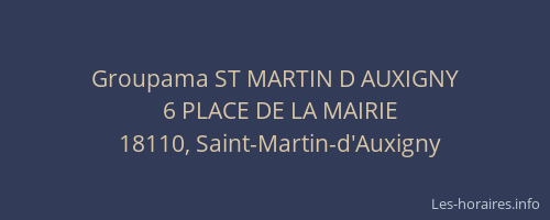 Groupama ST MARTIN D AUXIGNY