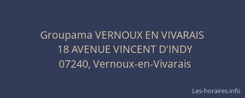 Groupama VERNOUX EN VIVARAIS