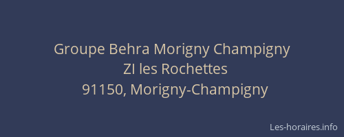 Groupe Behra Morigny Champigny