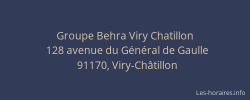 Groupe Behra Viry Chatillon