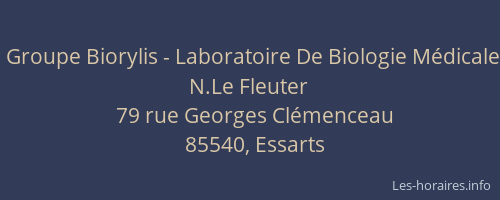 Groupe Biorylis - Laboratoire De Biologie Médicale N.Le Fleuter