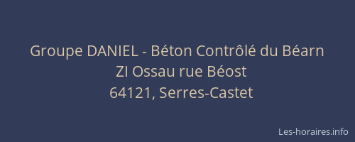 Groupe DANIEL - Béton Contrôlé du Béarn