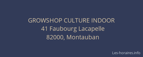 GROWSHOP CULTURE INDOOR