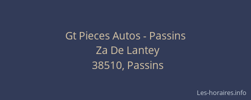Gt Pieces Autos - Passins