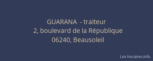 GUARANA  - traiteur