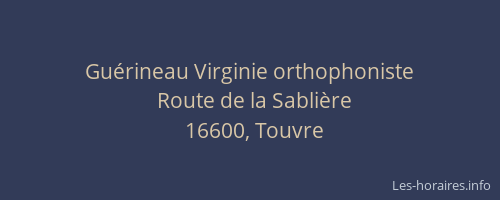 Gu&eacute;rineau Virginie orthophoniste