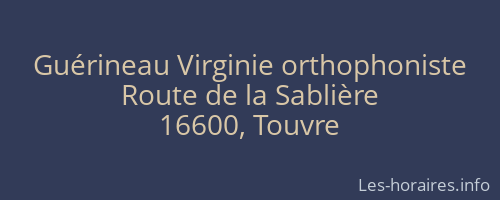 Guérineau Virginie orthophoniste