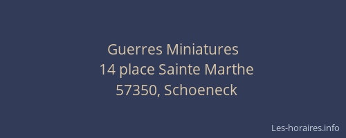 Guerres Miniatures