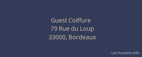 Guest Coiffure