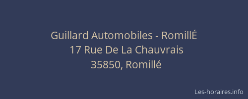 Guillard Automobiles - RomillÉ