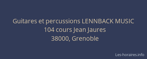 Guitares et percussions LENNBACK MUSIC