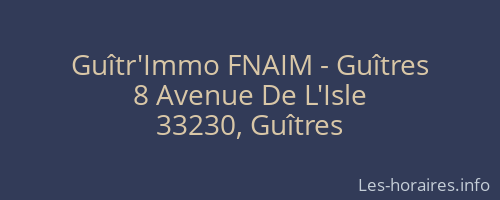 Guîtr'Immo FNAIM - Guîtres