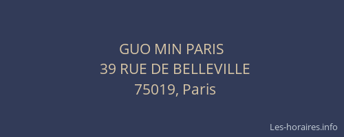 GUO MIN PARIS