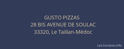 GUSTO PIZZAS