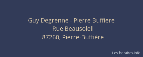 Guy Degrenne - Pierre Buffiere
