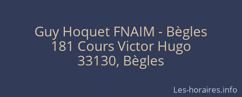 Guy Hoquet FNAIM - Bègles