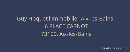 Guy Hoquet l'Immobilier Aix-les-Bains