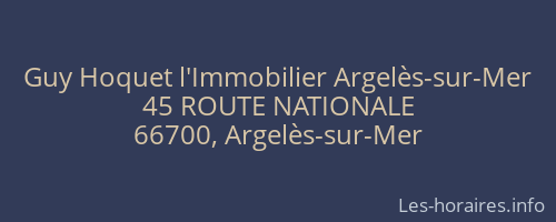 Guy Hoquet l'Immobilier Argelès-sur-Mer