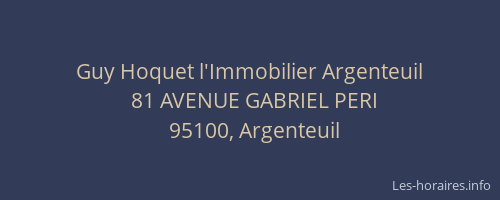 Guy Hoquet l'Immobilier Argenteuil