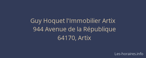 Guy Hoquet l'Immobilier Artix