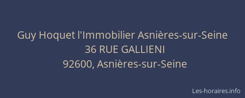 Guy Hoquet l'Immobilier Asnières-sur-Seine