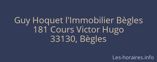 Guy Hoquet l'Immobilier Bègles