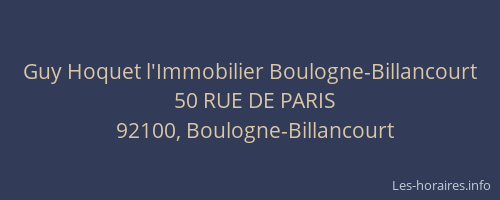 Guy Hoquet l'Immobilier Boulogne-Billancourt