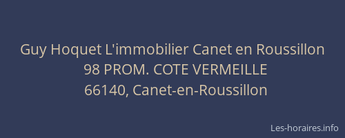 Guy Hoquet L'immobilier Canet en Roussillon