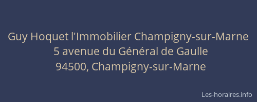 Guy Hoquet l'Immobilier Champigny-sur-Marne
